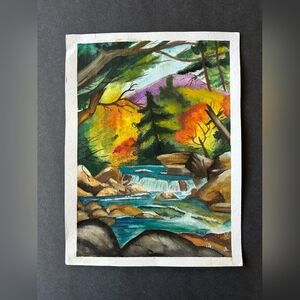 Colorful Forest Stream Painting